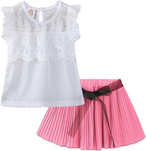 Mud Kingdom Toddler Girls Sleeveless Tank Top and Shorts Set 2 Piece Floral Casual Summer Outfits in Saudi Arabia