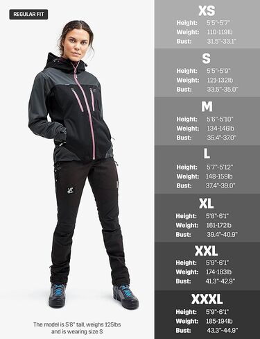 سترة Silence Proshell للسيدات من RevolutionRace، سترة ناعمة مقاومة للماء مع سحابات للتهوية in Kuwait