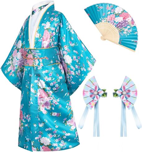 Elibelle Japanese traditional dress kimono robe for kids girls costume in Kuwait
