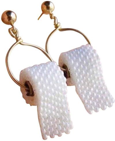 المرأة مضحك ورق التواليت لفة الأقراط الجدة شخصية قلادة قطرة استرخى الأقراط السيدات الفتيات سحر المجوهرات هدية in Kuwait