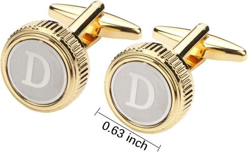 GWD Mens Cufflinks Tie clips set Set Shirt Classic Initials Alphabet A-Z Gift Box in Kuwait