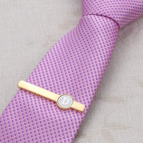 GWD Mens Cufflinks Tie clips set Set Shirt Classic Initials Alphabet A-Z Gift Box in Kuwait