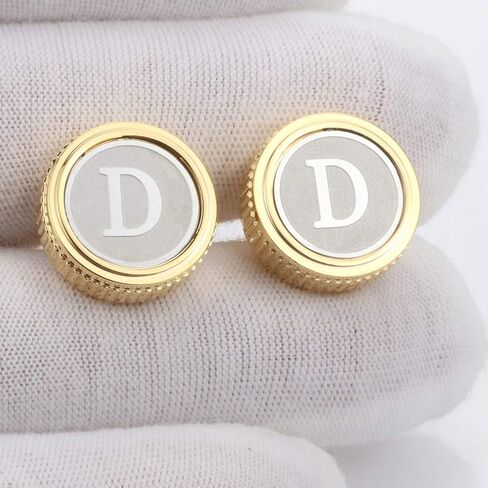 GWD Mens Cufflinks Tie clips set Set Shirt Classic Initials Alphabet A-Z Gift Box in Kuwait