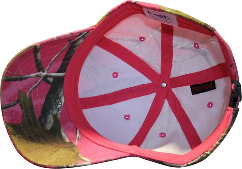 Real Tree Hot Pink Camo Cap Hat Visor, Ladies Fit, Structured, Wicking, Flex-Strap for Ponytail Hole, Reeltree Country Hunting Fashion Cap Hat in Kuwait