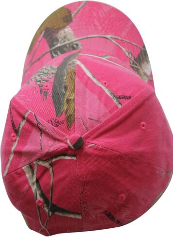 Real Tree Hot Pink Camo Cap Hat Visor, Ladies Fit, Structured, Wicking, Flex-Strap for Ponytail Hole, Reeltree Country Hunting Fashion Cap Hat in Kuwait
