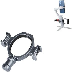 محول عالمي للحلقة الباردة لجهاز DJI Osmo Mobile 4 & Om 3/2/1، قضيب تمديد تثبيت الميكروفون مع 2 حذاء بارد قابل للتدوير، يوضع على ميكروفون فيديو القضيب، ليد، شاشة، تسجيل فيديو in Kuwait