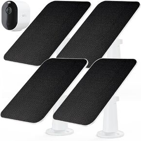 شاحن لوحة شمسية Arlo، شاحن لوحة شمسية Arlo Essential متوافق مع Arlo Pro 3/ Pro 4/ Arlo Pro 5S/ Arlo Ultra/Ultra 2/ كاميرا Arlo Go 2، شاحن لوحة شمسية 5 فولت 4 وات، كابل 10 أقدام/3 متر (4 عبوات)