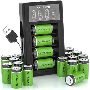 Taken Rechargeable Batteries for Arlo, 3.7V 800mAh 20 Pack CR123A Batteries and 4-Ports LED Charger Compatible with Arlo Cameras (VMC3030/VMK3200/VMS3330/3430/3530), Flashlight, Microphone in Kuwait