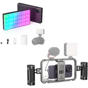 الحزمة: SmallRig RM120 RGB Video Light 3808 + SmallRig Universal Phone Cage 4121 in Kuwait