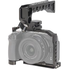 Hersmay Z 50 Camera Cage with Top Handle, Aluminium Full Cage for Nikon Z50 Camera Accessories with Quick Release Plate for Arca Stand, Cold Shoe, NATO Rail and 1/4" & 3/8" Holes in Saudi Arabia