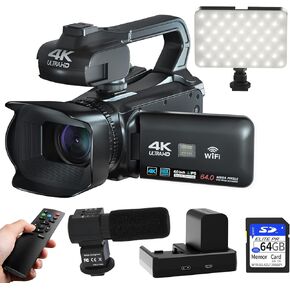 Video Camera,1080P Camcorder 24MP Vlogging Camera for YouTube with Infrared Night Vision 3" IPS Touch Screen 18X Digital Zoom Mini Tripod & 2 Batteries