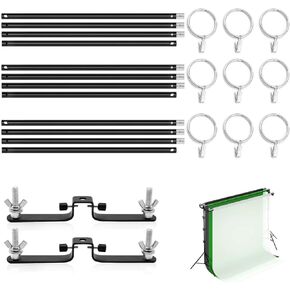 10ft/3M Background Folding Muslin Backdrop Support, 3 x 3m Crossbar, 2 x Mount, 9 x Clip in Saudi Arabia