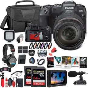 Canon EOS RP Mirrorless Digital Camera with 24-105mm Lens (3380C012) + 4K Monitor + Pro Headphones + Pro Mic + 2 x 64GB Memory Card + Color Filter Kit + Case + Filter Kit + More (Renewed) in Saudi Arabia