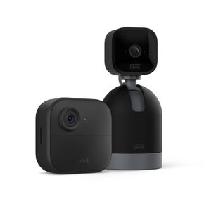 Blink Outdoor 4 (4th Gen) + Blink Mini Pan-Tilt Camera – Smart security camera, two-way talk, HD live view, motion detection, set up in minutes, Works with Alexa – 2 camera system