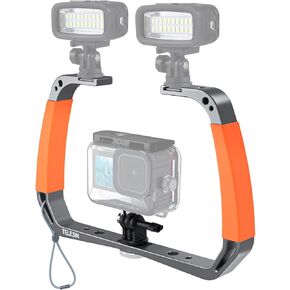 TELESIN Diving Rig Dive Tray Mount Video Light Handheld Stabilizer for GoPro Max Mini Hero 12 11 10 9 8 7 6 5 Insta360 X3 GO3 DJI Action 3 4 Camera Waterproof Case Underwater Snorkeling Accessories in Saudi Arabia