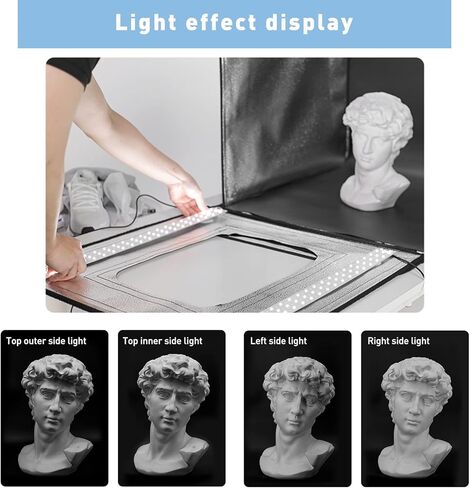 LAPGOOD Photo Studio Light Box 16''x 16'', Portable Shooting Tent Kit with 64pcs LED Light Adjustable Brightness, 5 Backdrops & 1 Soft Cloth for Cemmercial Photography, Jewelry or Product Shooting in Kuwait