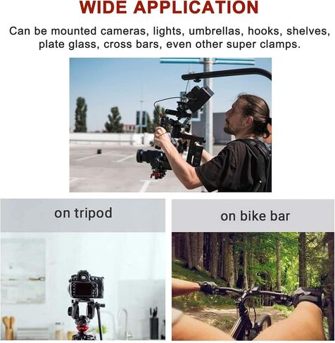 Lanxire Super Clamp Camera Mount with Mini Ball Head for DSLRs, Action Cameras, Monitors, Microphones, and More – 1/4"-20 Screw in Saudi Arabia