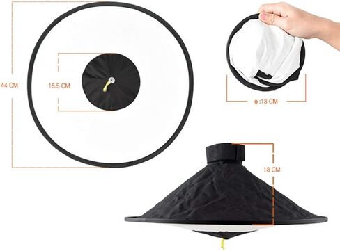 Godox Camera Flash Bounce Diffuser Light Softbox for All speedlight Photography Conical Softbox RS18 17"x 7" in Saudi Arabia
