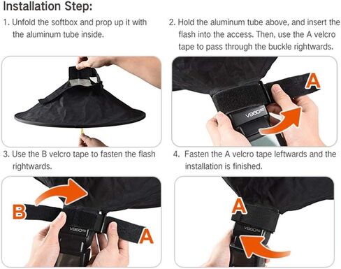 Godox Camera Flash Bounce Diffuser Light Softbox for All speedlight Photography Conical Softbox RS18 17"x 7" in Saudi Arabia