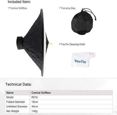 Godox Camera Flash Bounce Diffuser Light Softbox for All speedlight Photography Conical Softbox RS18 17"x 7" in Saudi Arabia