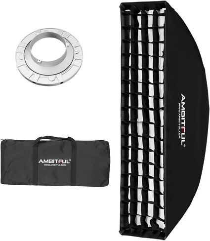 AMBITFUL 12"x 47" 30x120cm Honeycomb Grid Rectangular Softbox for Photo Strobe Studio Flash Softbox Bowens Mount (1PCS) in Saudi Arabia