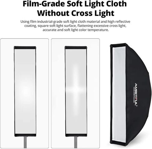 AMBITFUL 12"x 47" 30x120cm Honeycomb Grid Rectangular Softbox for Photo Strobe Studio Flash Softbox Bowens Mount (1PCS) in Saudi Arabia