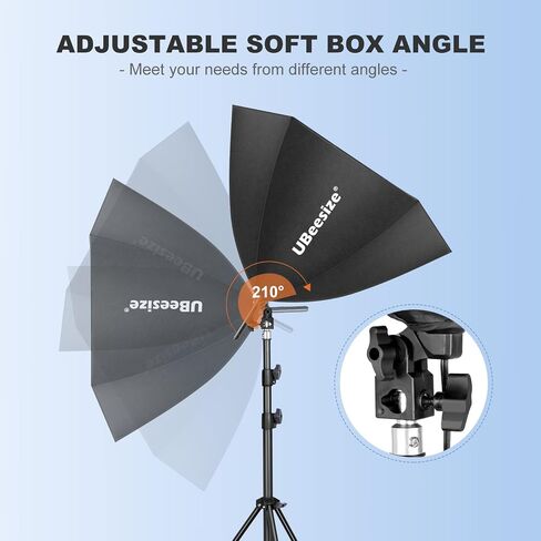 UBeesize Softbox Photography Lighting Kit, Continuous Lighting Kit with 30" x 30" Reflector and 3 Color Temperature 85W 3000K-7500K Bulb, Photo Studio Lighting for Video Recording, Portrait Shooting in Saudi Arabia