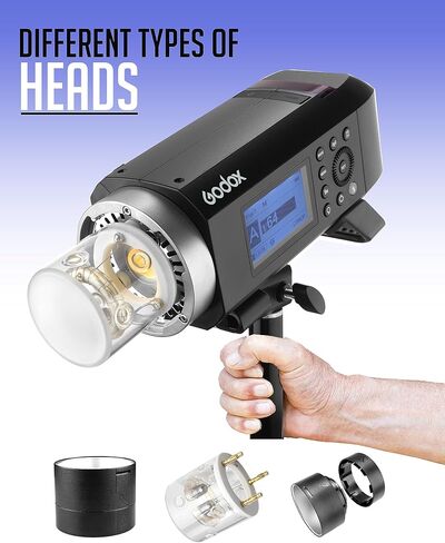 Godox AD400Pro AD400 Pro Outdoor Flash Strobe Light, 400W 2.4G TTL 0.01-1s Recycle Time All-in-one, 1/8000s HSS Studio Portable Speedlite with Lithium Battery in Saudi Arabia