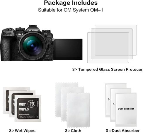 Rieibi (3 Packs Screen Protector for Olympus PEN E-PL9 PL PL7 P5 Pen-F Digital Camera, 0.25mm 9H Hardness Tempered Glass Film for Olympus Pen F Anti-Fingerprint Anti-Scratch Ultra-clear in Saudi Arabia