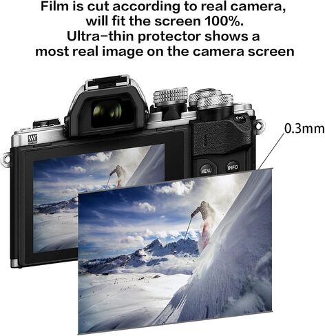 Rieibi (3 Packs Screen Protector for Olympus PEN E-PL9 PL PL7 P5 Pen-F Digital Camera, 0.25mm 9H Hardness Tempered Glass Film for Olympus Pen F Anti-Fingerprint Anti-Scratch Ultra-clear in Saudi Arabia