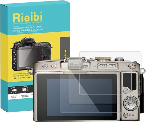 Rieibi (3 Packs Screen Protector for Olympus PEN E-PL9 PL PL7 P5 Pen-F Digital Camera, 0.25mm 9H Hardness Tempered Glass Film for Olympus Pen F Anti-Fingerprint Anti-Scratch Ultra-clear in Saudi Arabia