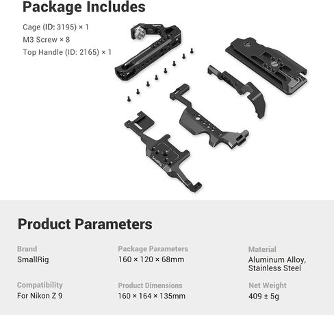 SmallRig Z 9 Cage Kit for Nikon Z 9 Camera with Top Handle, Aluminum Alloy Cage for Nikon Z 9 3738 in Saudi Arabia