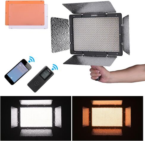 يونغنو مصباح LED للتصوير الفوتوغرافي وتسجيل الفيديو yn1200 برو 5500 كلفن مع 2 فلتر Ct وسطوع جهاز التحكم عن بعد & # X2265؛ 95 CRI يدعم تطبيق التحكم عن بعد اضاءة ستوديو in Saudi Arabia