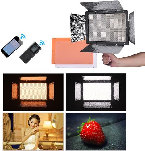 يونغنو مصباح LED للتصوير الفوتوغرافي وتسجيل الفيديو yn1200 برو 5500 كلفن مع 2 فلتر Ct وسطوع جهاز التحكم عن بعد & # X2265؛ 95 CRI يدعم تطبيق التحكم عن بعد اضاءة ستوديو in Saudi Arabia