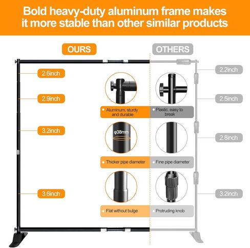 حامل لافتة خلفية FUDESY مقاس 10 × 8 قدم مع 14 قطعة من مشابك الخلفية in Kuwait