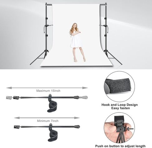 حامل لافتة خلفية FUDESY مقاس 10 × 8 قدم مع 14 قطعة من مشابك الخلفية in Kuwait