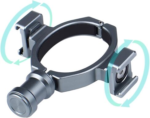 محول عالمي للحلقة الباردة لجهاز DJI Osmo Mobile 4 & Om 3/2/1، قضيب تمديد تثبيت الميكروفون مع 2 حذاء بارد قابل للتدوير، يوضع على ميكروفون فيديو القضيب، ليد، شاشة، تسجيل فيديو in Kuwait