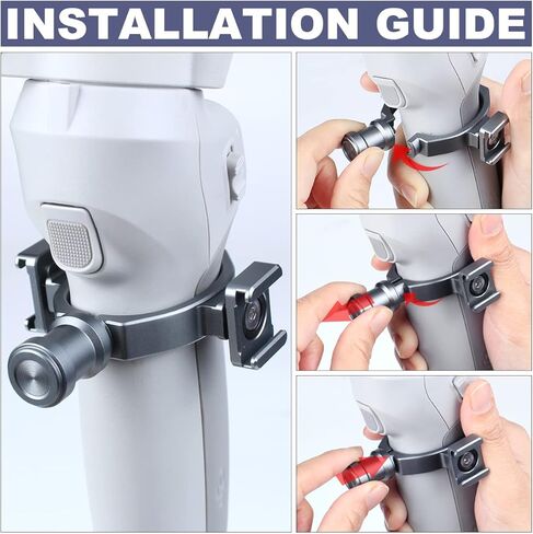 محول عالمي للحلقة الباردة لجهاز DJI Osmo Mobile 4 & Om 3/2/1، قضيب تمديد تثبيت الميكروفون مع 2 حذاء بارد قابل للتدوير، يوضع على ميكروفون فيديو القضيب، ليد، شاشة، تسجيل فيديو in Kuwait