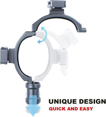 محول عالمي للحلقة الباردة لجهاز DJI Osmo Mobile 4 & Om 3/2/1، قضيب تمديد تثبيت الميكروفون مع 2 حذاء بارد قابل للتدوير، يوضع على ميكروفون فيديو القضيب، ليد، شاشة، تسجيل فيديو in Kuwait