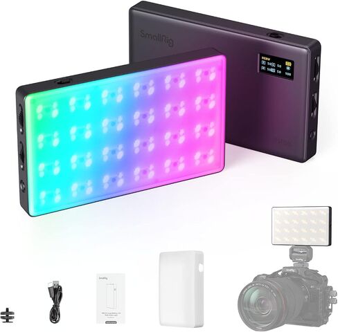 الحزمة: SmallRig RM120 RGB Video Light 3808 + SmallRig Universal Phone Cage 4121 in Kuwait