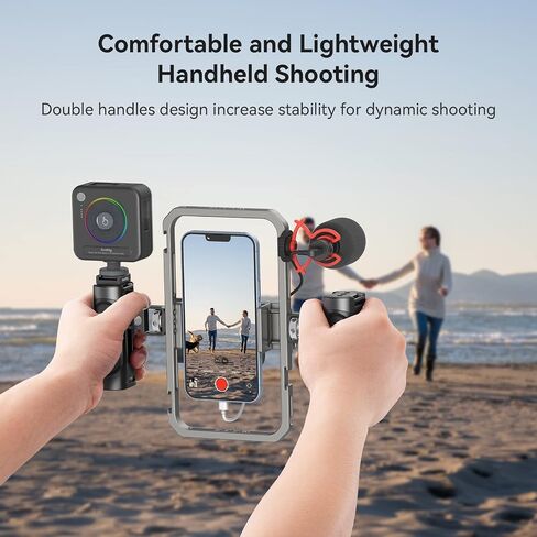 الحزمة: SmallRig RM120 RGB Video Light 3808 + SmallRig Universal Phone Cage 4121 in Kuwait