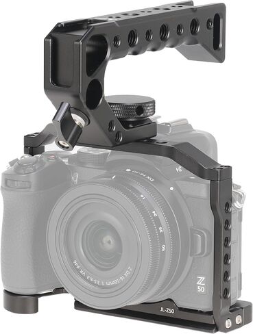 Hersmay Z 50 Camera Cage with Top Handle, Aluminium Full Cage for Nikon Z50 Camera Accessories with Quick Release Plate for Arca Stand, Cold Shoe, NATO Rail and 1/4" & 3/8" Holes in Saudi Arabia