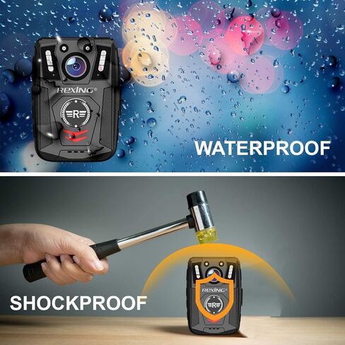 ريكسينج كاميرا P1 مقاس 2 انش بدقة 1080P FHD وذاكرة 64G وتسجيل الفيديو والصوت والصور، رؤية ليلية بالاشعة تحت الحمراء، وضع ذعر الشرطة، بطارية 3000mAh، عمر بطارية 10 ساعات، مقاومة للماء والصدمات in Kuwait