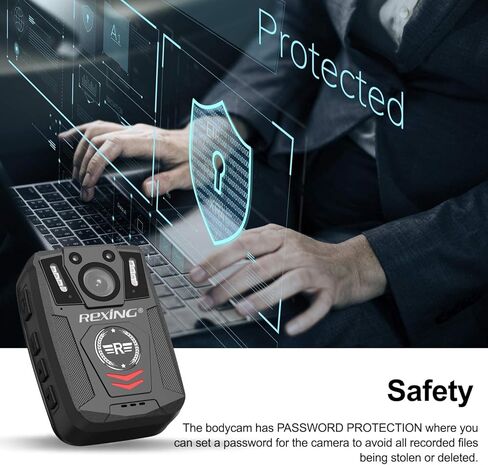 ريكسينج كاميرا P1 مقاس 2 انش بدقة 1080P FHD وذاكرة 64G وتسجيل الفيديو والصوت والصور، رؤية ليلية بالاشعة تحت الحمراء، وضع ذعر الشرطة، بطارية 3000mAh، عمر بطارية 10 ساعات، مقاومة للماء والصدمات in Kuwait