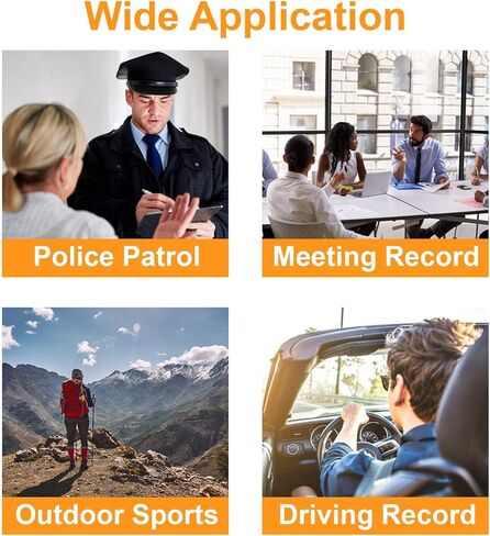 ريكسينج كاميرا P1 مقاس 2 انش بدقة 1080P FHD وذاكرة 64G وتسجيل الفيديو والصوت والصور، رؤية ليلية بالاشعة تحت الحمراء، وضع ذعر الشرطة، بطارية 3000mAh، عمر بطارية 10 ساعات، مقاومة للماء والصدمات in Kuwait