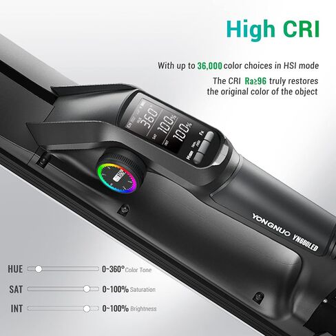 يونغنو مصباح فيديو LED YN660LED، 45 واط، ضوء انبوب LED بالوان RGB كاملة، CRI96 2000K-9900K قابل للتعديل، 31 تاثير اضاءة، للتصوير الفوتوغرافي والفيديو واليوتيوب in Saudi Arabia