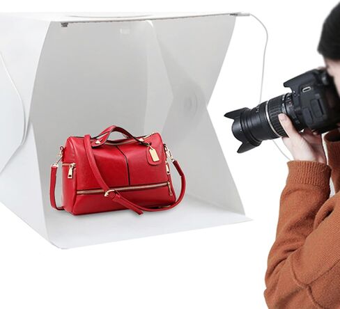 يوننيب صندوق اضاءة صغير لاستوديو التصوير متعدد الزوايا للمجوهرات والاغراض الصغيرة، صندوق استوديو تصوير محمول قابل للطي in Kuwait