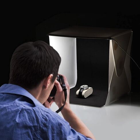 يوننيب صندوق اضاءة صغير لاستوديو التصوير متعدد الزوايا للمجوهرات والاغراض الصغيرة، صندوق استوديو تصوير محمول قابل للطي in Kuwait