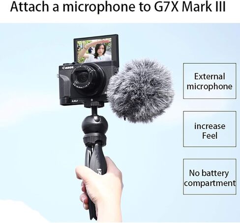 UURig G7X Mark III Vlog Camera Cold Shoe Extension ميكروفون جانبي للتركيب لكاميرا Canon G7X Mark III، حامل ثلاثي القوائم 1/4 بوصة، ملحقات تسجيل الفيديو - R016 C-G7X in Kuwait