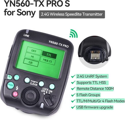 YONGNUO YN560 IV مع YN560TX PRO S فلاش لاسلكي Speedlite Master + فلاش تابع + نظام تشغيل مدمج لكاميرات سوني الرقمية in Saudi Arabia